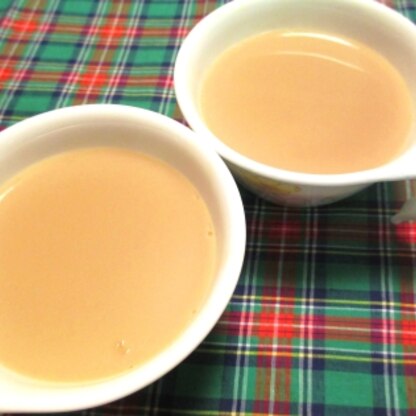 柔らかめのぷりゅんぷりゅんで作りました☆ミルク感たっぷりの紅茶味がとっても美味しかったです。ご馳走様でした。